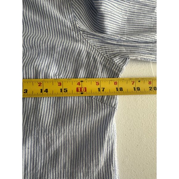J McLaughlin Shirt Womens Small Blue White Long Sleeve Button Up Corpcore Career - Picture 5 of 10